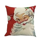 Christmas Pillow Case,Beautyvan Christmas Linen Square Throw Flax Pillow Case Decorative Cushion Pillow Cover (3~C)