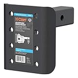CURT 48343 Adjustable Pintle Hitch Mount, Fits 2-Inch Receiver, 17,000 lbs. GTW, 7-1/4-Inch Plate Height, 6-Inch Shank Length