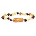 Adult Baltic Amber Bracelet (Unisex, Multicolor, 7.5 Inches) Lab-Tested 100% Certified Baltic Amber - Natural Pain Relief & Anti-Inflammatory For Migraine, Sinus, Arthritis & More