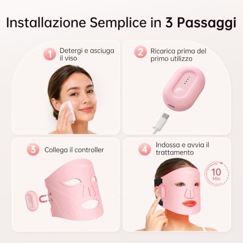 XSSNVV LED Face Mask with Red Light and 272 Infrared LEDs 850nm NVV04 | Multi-Color LED Face Mask, Wireless and Rechargeable, Flexible Silicone for Home Skin Care