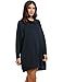 Zeagoo Women Cowl Collar Raglan Sleeve Solid Loose Pullover Hoodie Dress (Large, Navy Blue)
