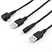 TOTOT 2 PACK USB to 2.5 mm/0.7 mm 5V 3A DC Barrel Jack Power Cables