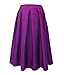 Face N Face Women's High Waisted A line Street Skirt Skater Pleated Full Midi Skirt X-Large Purple