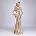 Honey Qiao Rose Gold Modest Bridesmaid Dresses Long High Back Prom Party Gown