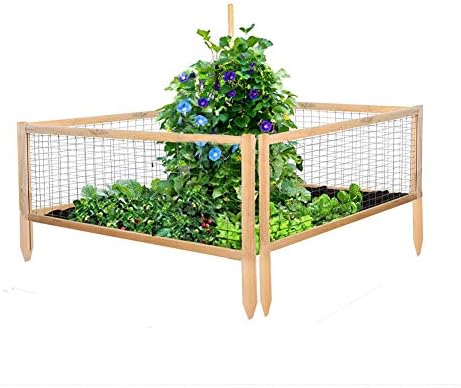 Superday Wooden Garden Fence Outdoor Fence 22 x 47 inches (4 Pack)