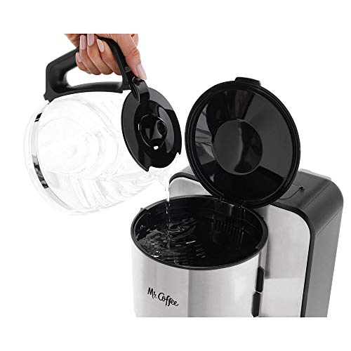 Mr. Coffee 12Cup Programmable Coffee Maker, Stainless Steel/Black Base