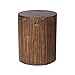 Patio Sense 62421 Michael Round Rustic Garden Stool Wood Outdoor Seating & End Table Portable Adaptable Outdoor Furniture - Seasoned Patina Finish