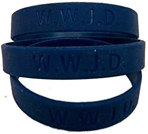 CTC Gifts 6 W.W.J.D. Silicone Wrist Bands WWJD Dark Blue