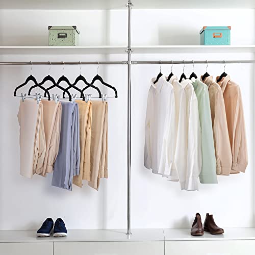 HOUSE DAY Velvet Skirt Hangers 24 Pack, Black Velvet Hangers with