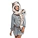 Julvie Faux Fur Full Animal Hood Hoodie Hat 3-in-1 Mittens Scarf Spirit Paws Ears