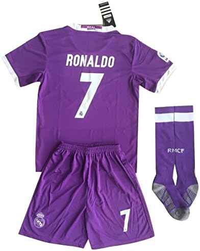 Real Madrid Ronaldo #7 Away Soccer Jersey Set & Socks Kids/Youths 11-13 Years Old