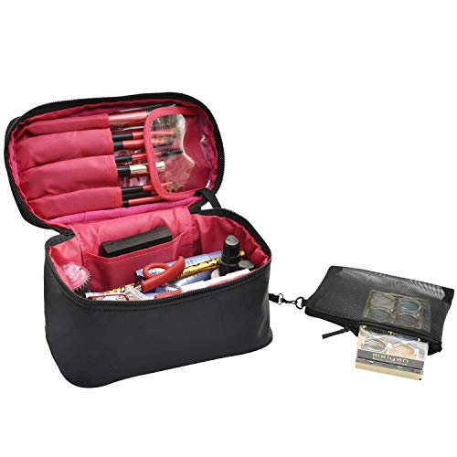 Travel Makeup Bags Small Cosmetic Bag Case Organizer Pouch for Women Black 1 Travel Makeup Bags Small Cosmetic Bag Case Organizer Pouch for Women Black