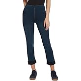 Lysse Women’s Pull-On Boyfriend Jeans – Mid Rise Stretch Knit Denim Pants, Slim Straight Cuffed Jeans for Women