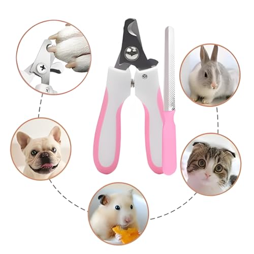 Cortador de Unhas Premium para Pets Cachorro Gato com Lixa Kit 2 Peças em Aço Inoxidável Alicate de Higiene Ferramenta de Cuidados Porte Pequeno Médio Grande