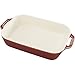 STAUB Ceramics Rectangular Baking Dish, 10.5x7.5-inch, Rustic Red