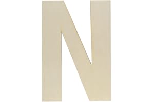 HONGMA Wooden Letters 12 Inch, Big Wooden Letter N Shapes Cutouts Blank Unfinished Large Wood Alphabet Letters for DIY Crafts Wall Decor Painting Wedding Birthday Party Decoration Room Home Decorations