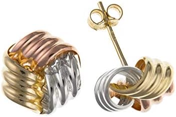 9ct Gold 3 Colour Knot Stud Earrings