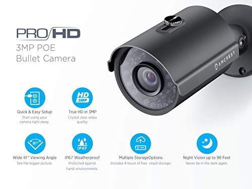 Amcrest UltraHD 3-Megapixel (2048 x 1536P) 8Ch Network POE