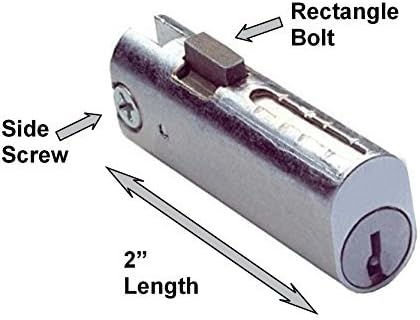 File Cabinet Lock, 2", Rectangle Bolt, Replacement for Steelcase, 344 HON, Chicago 5002LP (Choose Key: Keyed The Same)