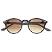 Vintage Inspired Small Round Circle Key Hole Retro P3 Sunglasses with Rivets (Tortoise)