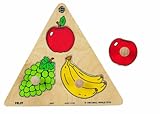 Small World Toys Ryan's Room Wooden Puzzle - Triangle Shaped Fruit Design