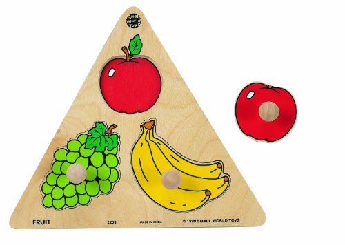 Small World Toys Ryan's Room Wooden Puzzle - Triangle Shaped Fruit Design
