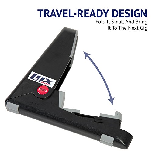 LyxPro Acoustic Guitar Stand – Portable, Collapsible Guitar Holder w/Protective Rubber Padding, Adjustable Mounts & Convenient Folding Design - Thumbnail 6