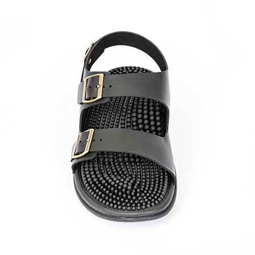 Revs Trek Massage Sandals for Men & Women. (Women US 12.5-13 / Men UK 11.5-12, Black) - Image 3
