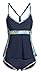 Women's Sporty Racerback Tankini Boy Short Bottom Two Piece Swimsuit Set