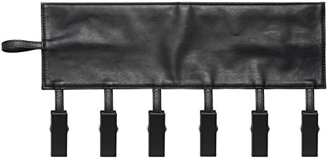 Foldable Travel Clothes Hangers,Yatow Portable Hanging Rack Laundry Hanger PU Leather With 6 Clips Stainless Steel for Drying Clothing Towels Diapers Underwear Socks ,Lightweight (Black)