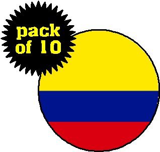 (Quantity 10) Colombian Flag 1.25