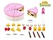 A Fantastic Birthday Cake Play Cutting Food Set for Children with Pretend Cutting Knife, Candles & Toppings Age 3+