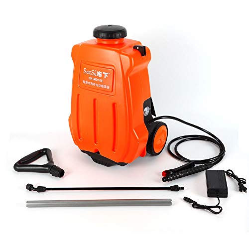 Wanlecy 16L Portable Backpack Sprayer with Wheels Battery Powered, 12V Rechargeable Trolley Sprayer for Farm Garden Lawn Fertilizing Watering Weed Killing - Thumbnail 2
