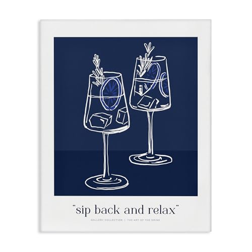 Stupell Industries Sit Back Relax Blue Lemon, 16 x 20 Inch Canvas Wall Art
