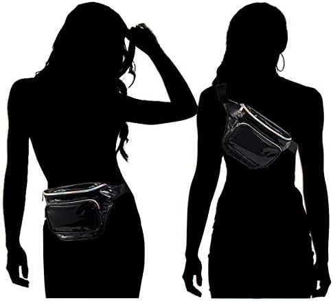 ATLES Holographic Fanny Pack Women Shiny Fashion Bum Bag Waist Bag Rave Festival Travel Party