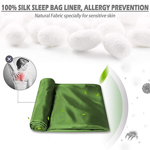 DIMPLES EXCEL 100% Silk Sleeping Bag Liner Travel Sheet Lightweight Portable for Single