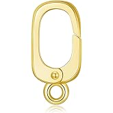 14K Gold Jewelry Clasp Necklace Extender Clasp Bracelet Extension Connector for DIY Necklace Bracelet Anklet Jewelry Making (Style 13)
