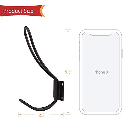 YIHATA Coat Hooks Wall Hooks, Heavy Duty Wall Mounted Black Coat Hooks