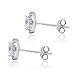 Ladies Earring Silver Tone Center CZ and Pearl Mia Sarine