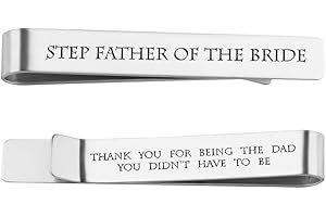 Step Father of The Groom Bride Gifts from Son Daughter, Stepfather of The Bride Groom Tie Clip Gifts for Wedding Day for Dad