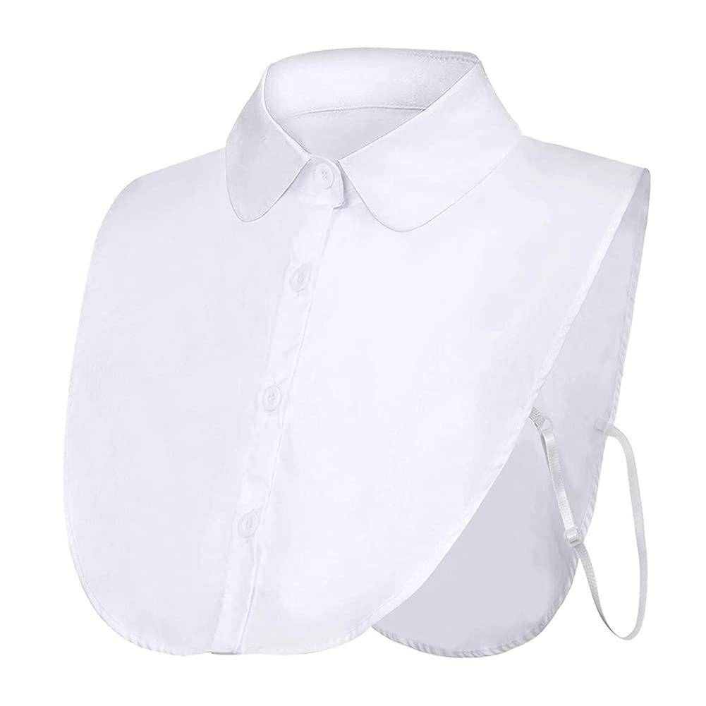 Joyci Fake Collar Detachable Half Shirt False Collar Solid Color Pointed Doll Peter Pan Blouse Dickey for Women Favors
