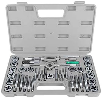40 Piece M3-M12 Tap and Die Set, Heavy Duty Hand Tool Kit with Wrench