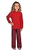 PajamaGram Big Girls' Stewart Plaid Pajamas with Red Top