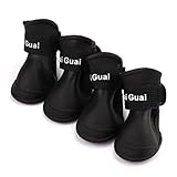 Beautyvan, Dog Candy Colors Boots Waterproof Rubber Pet Rain Shoes Booties (M, Black)