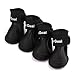 BEAUTYVAN, Dog Candy Colors Boots Waterproof Rubber Pet Rain Shoes Booties (M, Black)