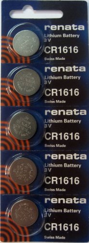 CR1616 Lithium Coin Cells - Strip of 5 Batteries by Renata