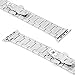 AWStech New 42mm Stainless Steel Replacement Smart Watch Band Wrist Strap Bracelet with Butterfly Buckle Clasp for Apple Watch All Models Rose Gold Silver