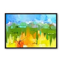 Framed Canvas Wall Art Color Abstract Canvas Prints Home Artwork Decoration for Living Room,Bedroom - 16x24 inches