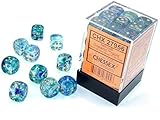 Chessex Nebula 12mm d6 Oceanic/Gold w/Luminary Dice