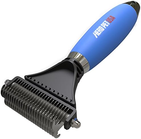 HeroPet USA - Dematting Comb - Deshedding Tool, Premium Gel Comfort Grip &amp; Dual Head - Dog, Cat, Rabbit Comb, Easily &amp; Safely Removes Knots, Mats, Tangles and Undercoat, Great for Brushing &amp; Grooming